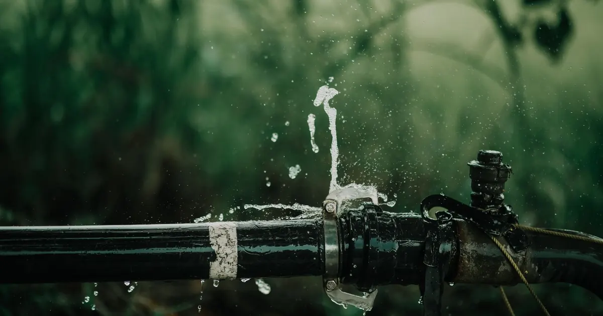 Fuite d'eau sur une canalisation